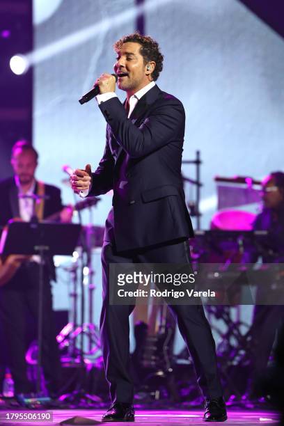 David Bisbal performs onstage during the Latin Recording Academy Person of The Year Honoring Laura Pausini at FIBES Conference and Exhibition Centre...