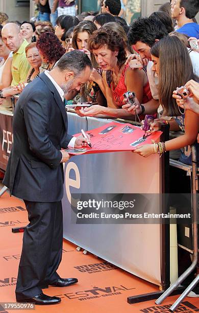 Javier Gutierrez attends the 'Aguila Roja' new season red carpet during day three of 5th FesTVal Television Festival 2013 on September 4, 2013 in...