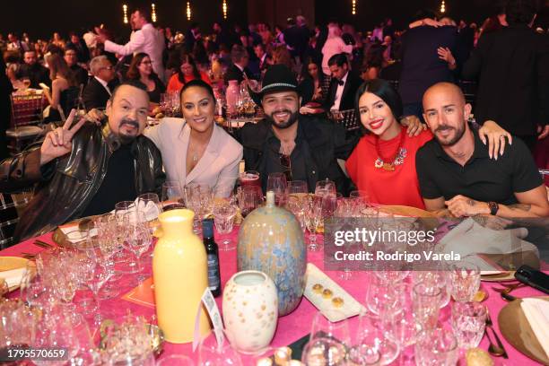 Pepe Aguilar, Aneliz Alvarez, Leonardo Aguilar, Ángela Aguilar and guest attend the Latin Recording Academy Person of The Year Honoring Laura...