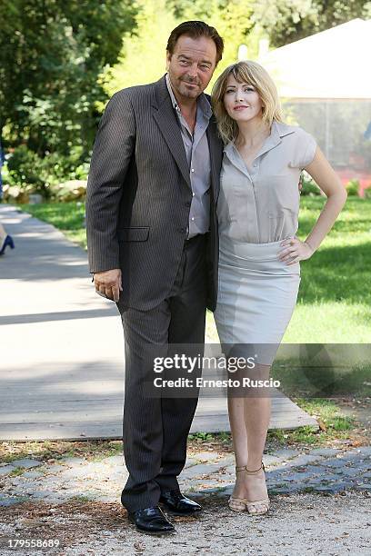 Sebastiano Somma and Loredana Cannata attend the "Un Caso Di Coscienza 5" photocall at Casa del Cinema on September 5, 2013 in Rome, Italy.