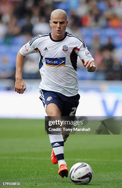 Marc Tierney of Bolton Wanderers during the Sky Bet Championship match between Bolton Wanderers and Queens Park Rangers at Reebok Stadium on August...