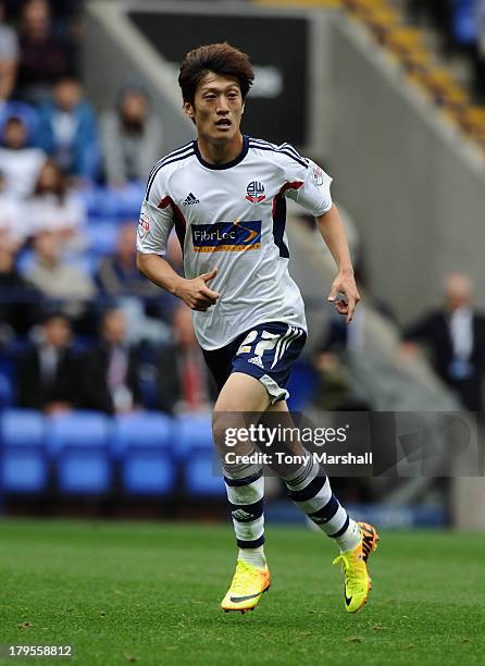 Chung-Yong Lee of Bolton Wanderers during the Sky Bet Championship match between Bolton Wanderers and Queens Park Rangers at Reebok Stadium on August...