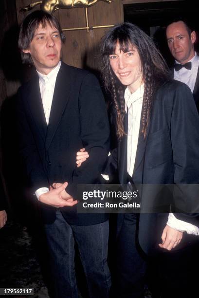 Singer Patti Smith and husband musician Fred "Sonic" Smith attend "That's What Friends Are For: Arista Records' 15th Anniversary Concert" to Benefit...