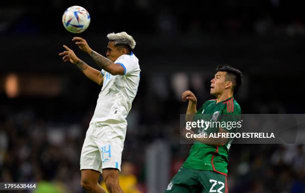 Honduras' Andy Najar fights for the ball with Mexico's Hirving Lozano during the Concacaf Nations League quarterfinals second leg football match...