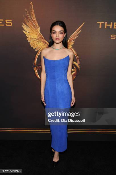 Rachel Zegler attends "The Hunger Games: The Ballad Of Songbirds & Snakes" New York Screening at Metrograph on November 15, 2023 in New York City.
