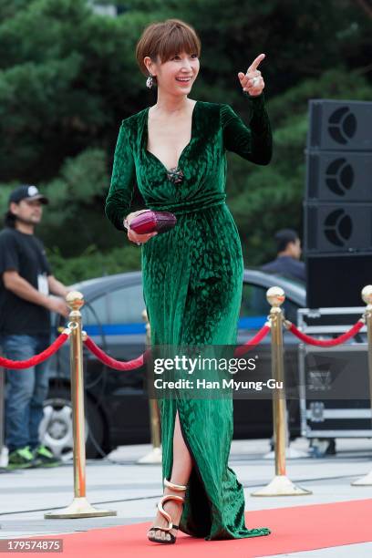 South Korean actress Byun Jung-Soo arrives for photographs at the Seoul International Drama Awards 2013 at National Theater on September 5, 2013 in...