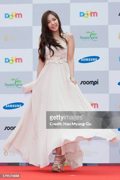 Son Na-Eun of South Korean girl group A Pink arrives for photographs at the Seoul International Drama Awards 2013 at National Theater on September 5,...
