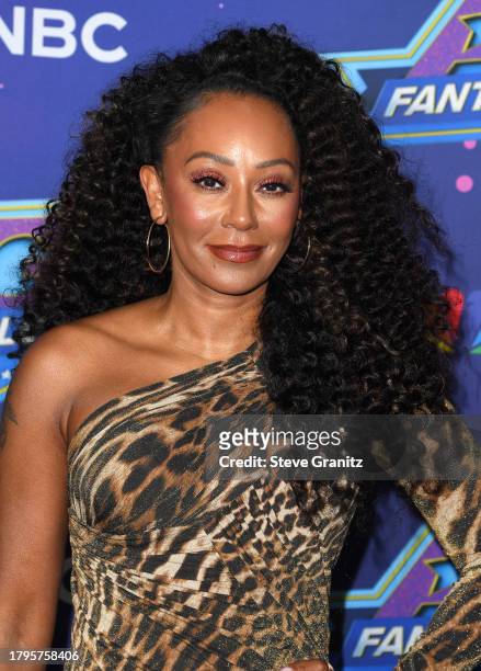 Mel B arrives at the "America's Got Talent: Fantasy League" at Red Studios on November 15, 2023 in Los Angeles, California.
