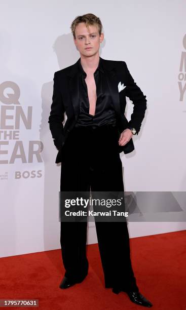 Anson Boon arrives at the GQ Men Of The Year Awards 2023 at The Royal Opera House on November 15, 2023 in London, England.