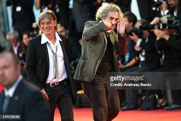 Composer Jean-Louis Aubert and director Philippe Garrel attend the 'Jealousy' Premiere during the 70th Venice International Film Festival at the...