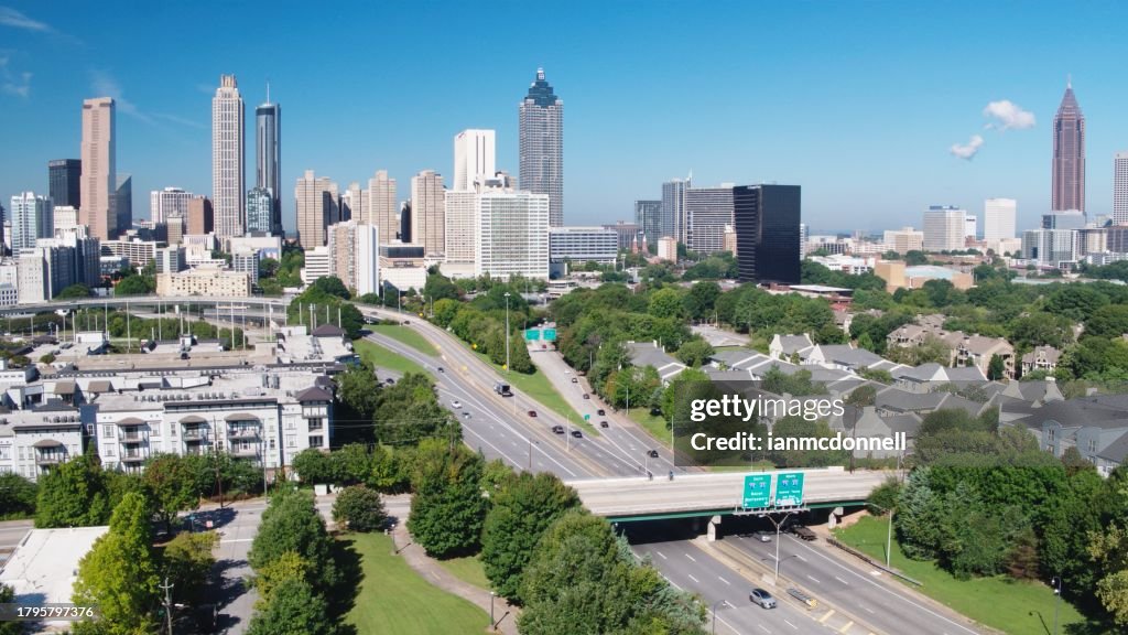 Drone Shot of the Jackson Street Bridge in Atlanta, GA