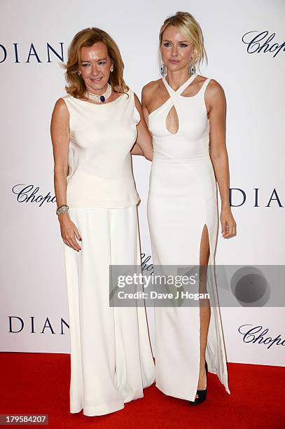 Caroline Scheufele and Naomi Watts attend the world premiere of "Diana" at The Odeon Leicester Square on September 5, 2013 in London, England.