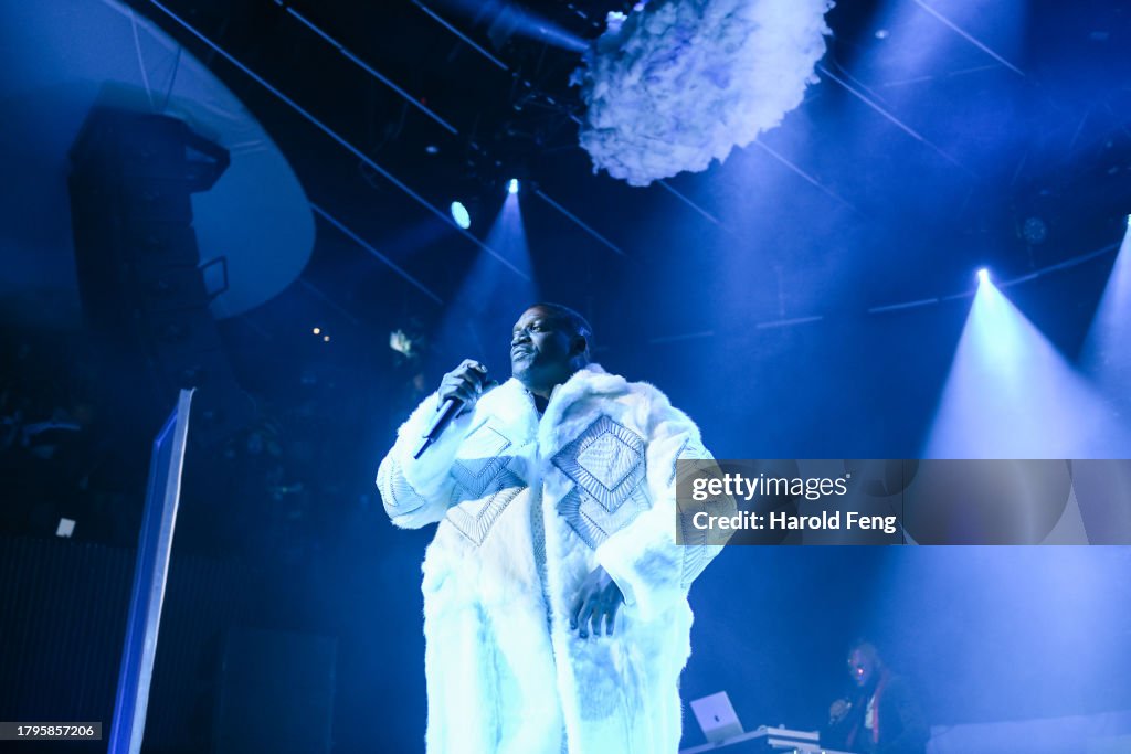 Akon Rapper Concert Akon performs onstage during