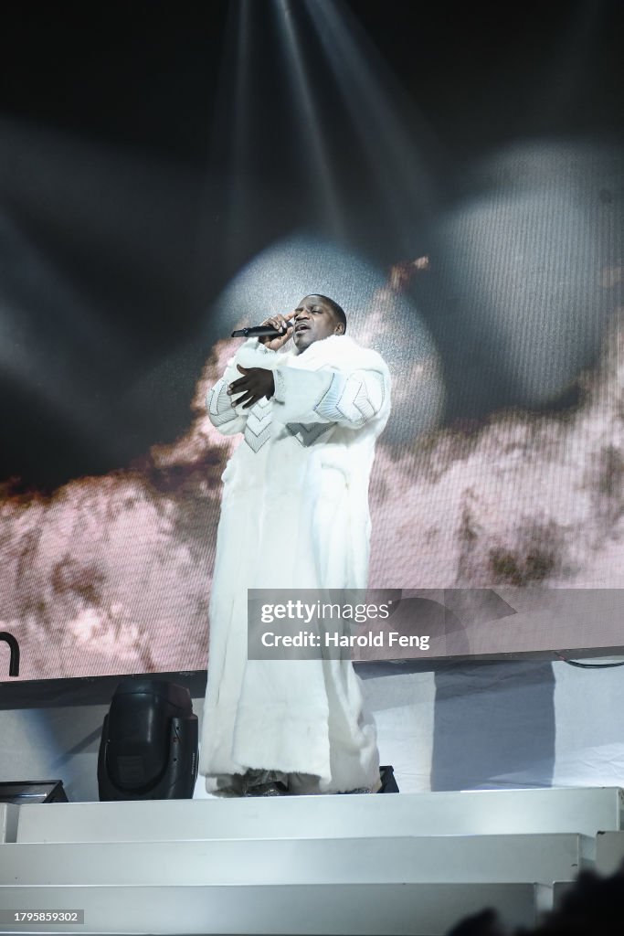 Akon Rapper Concert Akon performs onstage during