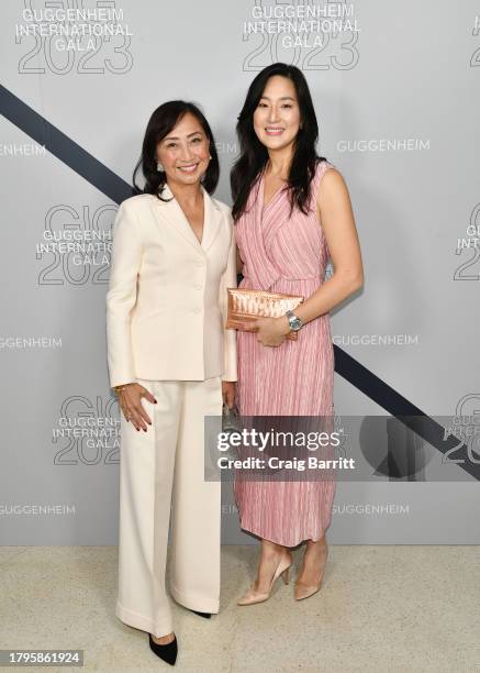 Jennifer Herrera and Irene Kim attend the 2023 Guggenheim International Gala at Solomon R. Guggenheim Museum on November 15, 2023 in New York City.