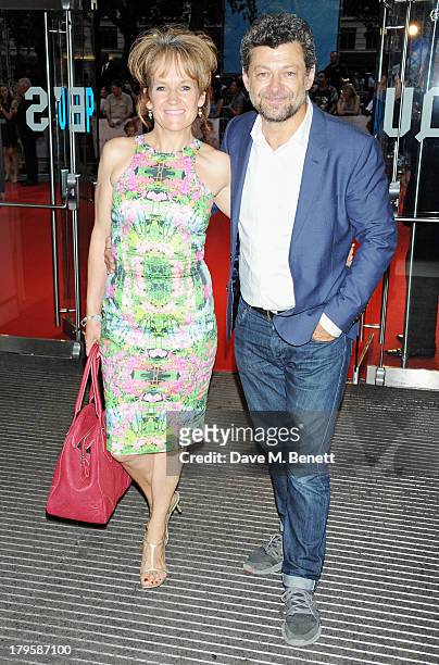 Lorraine Ashbourne and Andy Serkis attend the World Premiere of "Diana" at Odeon Leicester Square on September 5, 2013 in London, England.