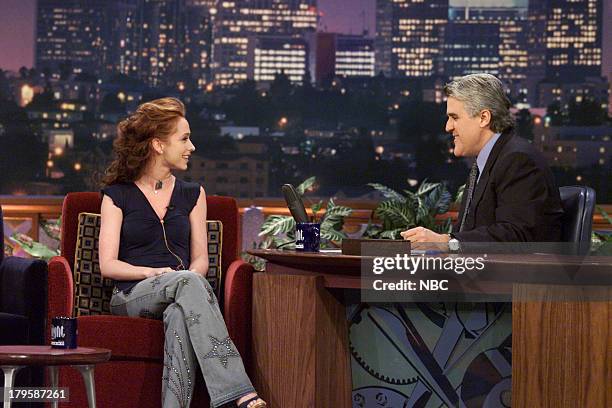 Episode 2017 -- Pictured: Actress Jennifer Love Hewitt during an interview with host Jay Leno on March 16, 2001 --