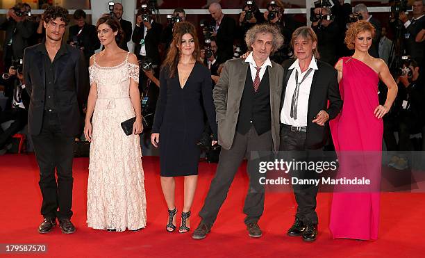 Actress Rebecca Convenant, composer Jean Louis Aubert, director Philippe Garrel, actors Esther Garrel, Anna Mouglalis and Louis Garrel attends 'La...