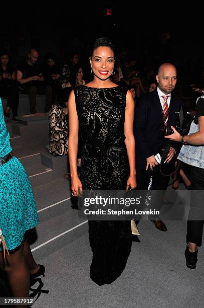 Actress Rochelle Aytes attends the Tadashi Shoji Spring 2014 fashion show during Mercedes-Benz Fashion Week at The Stage at Lincoln Center on...