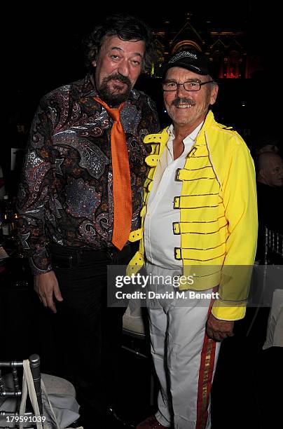 Stephen Fry and Jim Beach attend the Queen AIDS Benefit in support of The Mercury Phoenix Trust at One Mayfair on September 5, 2013 in London,...