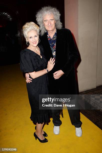 Anita Dobson and Stephen Fry attend The Mercury Phoenix Trust Queens Aids Benefit at One Mayfair on September 5, 2013 in London, England.