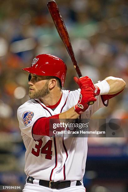 National League All-Star Bryce Harper of the Washington Nationals bats during the 84th MLB All-Star Game on July 16, 2013 at Citi Field in the...