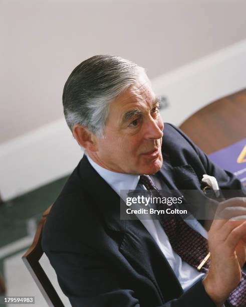 Sir David Barnes, former chief executive officer of Zeneca Plc., poses for a photograph following an interview in his office in London, U.K., on...