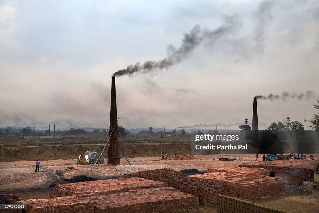 Brick factory & Air Pollution,late evening