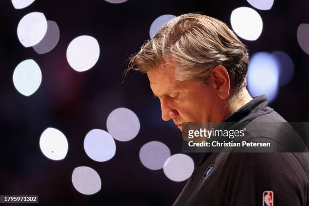 Head coach Chris Finch of the Minnesota Timberwolves reacts during the second half of the NBA game against the Phoenix Suns at Footprint Center on...