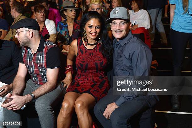 Donna D'Cruz and Phillip Bloch attend the Desigual Spring 2014 fashion show during Mercedes-Benz Fashion Week at The Theatre at Lincoln Center on...