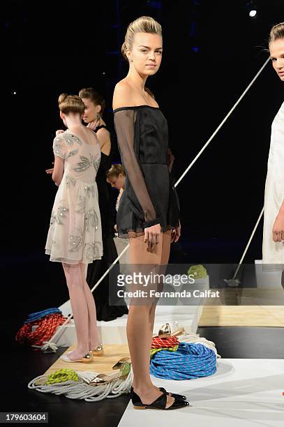 Model walks the runway during the Candela Spring 2014 fashion presentation at Mercedes-Benz Fashion Week Spring 2014 - Official Coverage - Best Of...