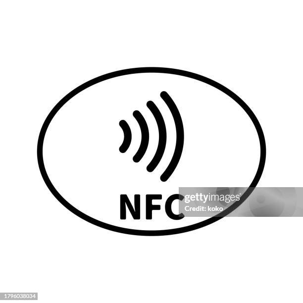 nfc. contactless payment. - card reader white background stock illustrations