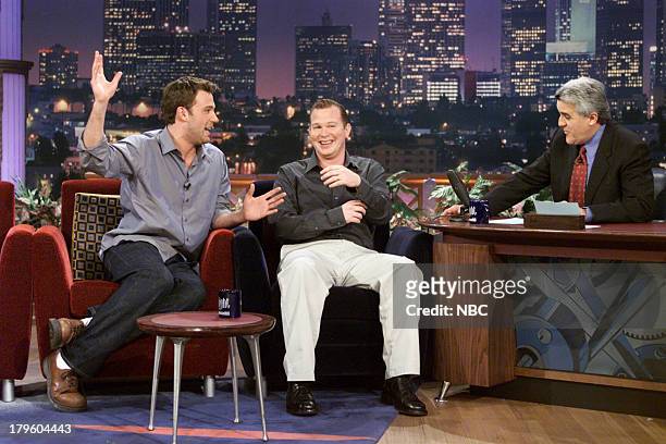 Episode 2010 -- Pictured: Actor/Director Ben Affleck, Unknown, during an interview with host Jay Leno on February 28, 2001 --
