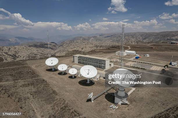 Aerial view of the Bolivian Space Agency Amachuma Ground Station in Achocalla, La Paz Department, Bolivia, on Thursday, October 12, 2023.