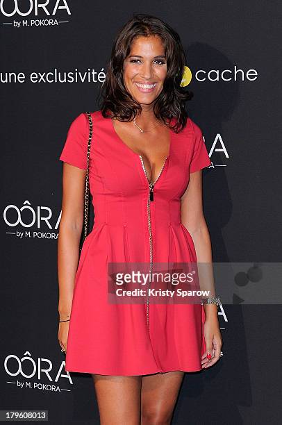 Laurie Cholewa attends the photocall for 'OORA' Womenswear Collection designed by French singer Matt Pokora at Pavillon Gabriel on September 5, 2013...