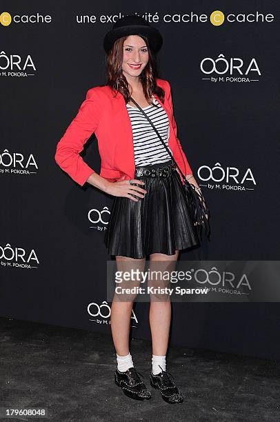 Lala Joyce attends the photocall for 'OORA' Womenswear Collection designed by French singer Matt Pokora at Pavillon Gabriel on September 5, 2013 in...