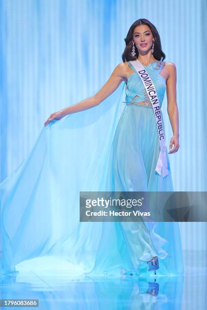 Miss Dominican Republic Mariana Downing attends the The 72nd Miss Universe Competition - Preliminary Competition at Gimnasio Nacional Jose Adolfo...
