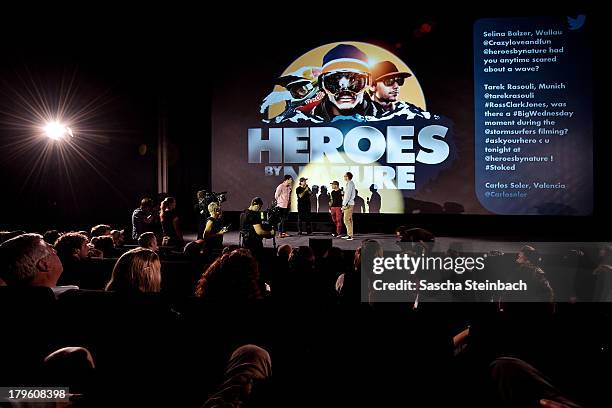 Tim Warwood, Ross Clarke-Jones, Tom Carroll and Quirin Rohleder attend the 'Heroes By Nature' Surf Night at Cineplex on September 5, 2013 in...