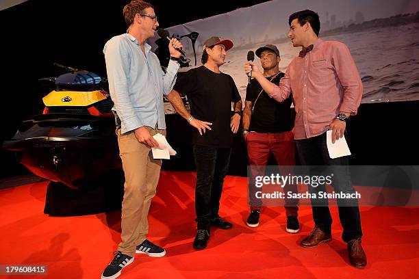 Quirin Rohleder, Ross Clarke-Jones, Tom Carroll and Tim Warwood attend the 'Heroes By Nature' Surf Night at Cineplex on September 5, 2013 in...