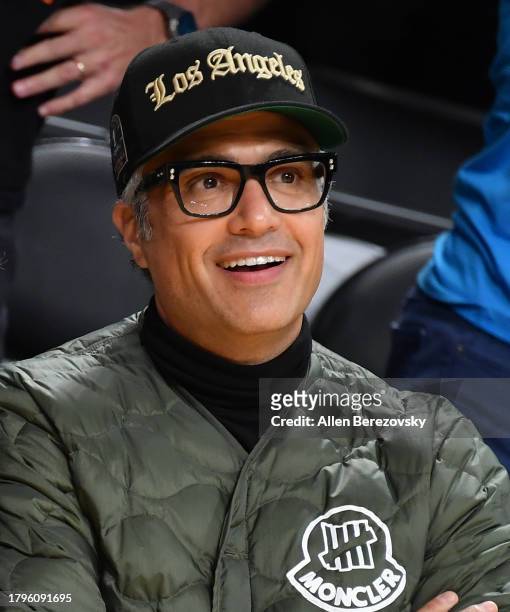 Jaime Camil attends a basketball game between the Los Angeles Lakers and the Sacramento Kings at Crypto.com Arena on November 15, 2023 in Los...
