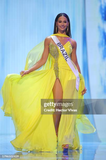 Miss Brazil Maria Brechane attends the The 72nd Miss Universe Competition - Preliminary Competition at Gimnasio Nacional Jose Adolfo Pineda on...