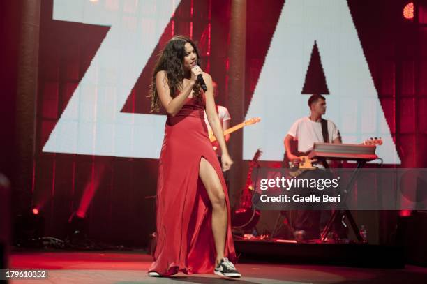 Eliza Sophie Caird of Eliza Doolittle performs on stage on Day 5 of iTunes Festival 2013 at The Roundhouse on September 5, 2013 in London, England.