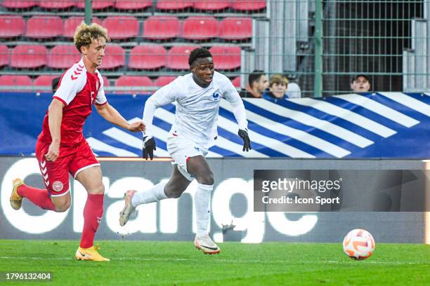 Mamadou DIAKHON of France during the UEFA Euro 2024, qualifications match between France U19 and Denmark U19 at Stade de la Source on November 21,...
