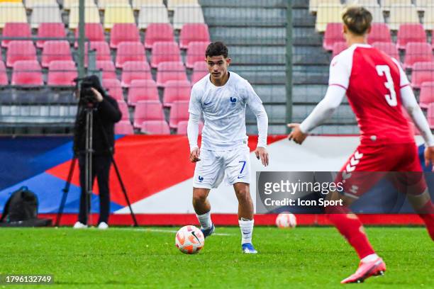 Mayssam BENAMA of Frace during the UEFA Euro 2024, qualifications match between France U19 and Denmark U19 at Stade de la Source on November 21, 2023...