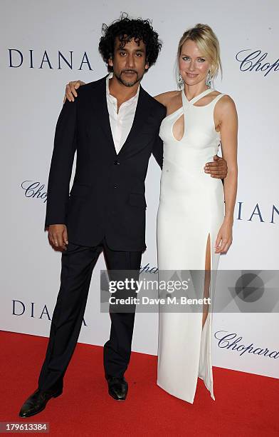 Naveen Andrews and Naomi Watts attend the World Premiere of "Diana" at Odeon Leicester Square on September 5, 2013 in London, England.