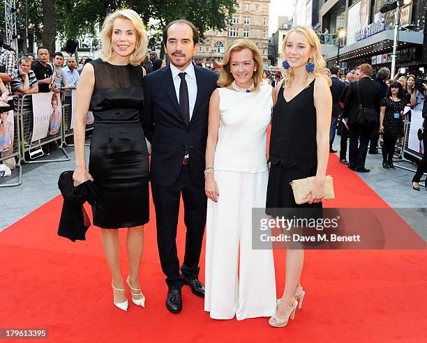Begum Aga Khan, French Film Director, Caroline Scheufele and guest attend the World Premiere of "Diana" at Odeon Leicester Square on September 5,...