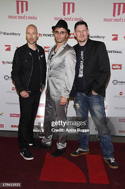 The band 'Oomph!' attend the Music Meets Media 2013 Award at Grand Hotel Esplanade on September 5, 2013 in Berlin, Germany.