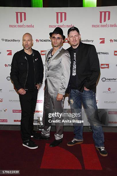 The band 'Oomph!' attend the Music Meets Media 2013 Award at Grand Hotel Esplanade on September 5, 2013 in Berlin, Germany.