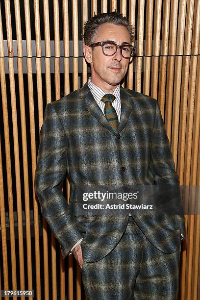 Actor Alan Cumming attends the David Hart fashion show during Mercedes-Benz Fashion Week Spring 2014 at the DiMenna Center on September 5, 2013 in...