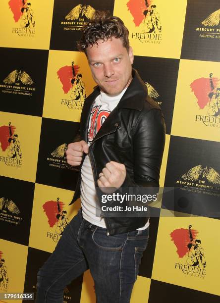 Reese Thomas attends the Freddie for a Day charity event in aid of The Mercury Phoenix Trust at The Savoy Hotel on September 5, 2013 in London,...